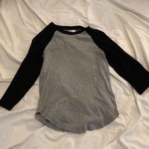 Black and Grey baseball tee